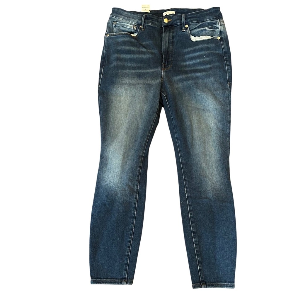 Good American Good Legs Skinny Jeans High Rise Indigo Blue Denim 16 32 x 27